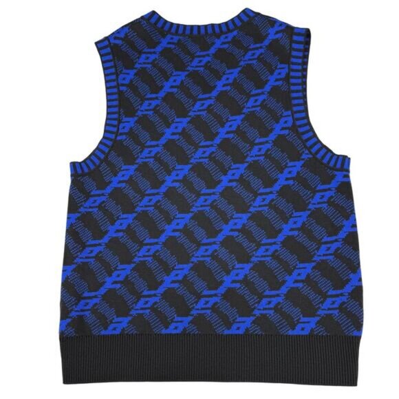 COS Regular Fit Jacquard Vest Men's Size Large Blue Black - Picture 6 of 6